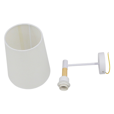 GLOBOSTAR® LYDFORD 01433 Μοντέρνο Φωτιστικό Τοίχου - Απλίκα με Ντουί 1 x E27 AC 220-240V IP20 - Λευκό & Μπέζ - Μ20 x Π28 x Υ36cm