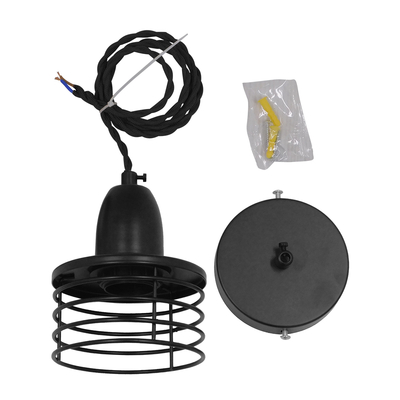 GLOBOSTAR® MANHATTAN 01456 Μοντέρνο Κρεμαστό Φωτιστικό Οροφής με Ντουί 1 x E27 AC 220-240V IP20 - Μαύρο - Μ11 x Π11 x Υ14cm