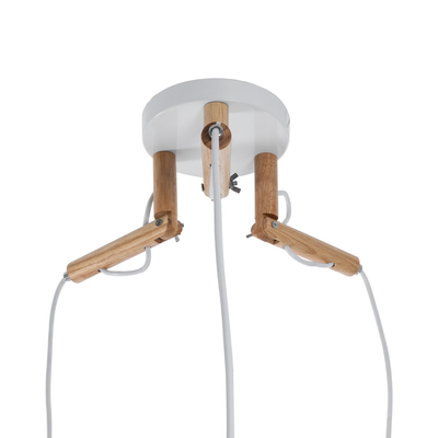 GLOBOSTAR® RAMSON 01526 Μοντέρνο Κρεμαστό Φωτιστικό Οροφής με Ντουί 3 x E27 AC 220-240V IP20 - Λευκό & Μπεζ - Μ65 x Π65 x Υ20cm