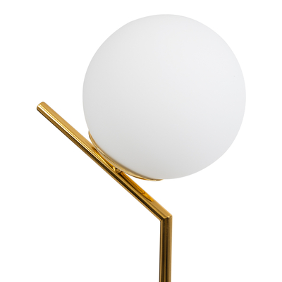 GLOBOSTAR® ELFIS 01551 Μοντέρνο Επιτραπέζιο Φωτιστικό Πορτατίφ με Ντουί 1 x E27 AC 220-240V IP20 - Χρυσό & Λευκό - Μ15 x Π15 x Υ53cm