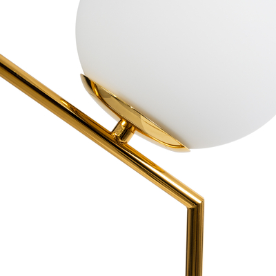 GLOBOSTAR® ELFIS 01551 Μοντέρνο Επιτραπέζιο Φωτιστικό Πορτατίφ με Ντουί 1 x E27 AC 220-240V IP20 - Χρυσό & Λευκό - Μ15 x Π15 x Υ53cm