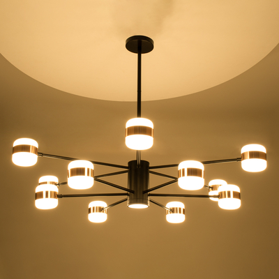 GLOBOSTAR® ORNATE 01553 Μοντέρνο Φωτιστικό Οροφής LED 104W 8320lm 360° AC 220-240V IP20 Φυσικό Λευκό 4500K - Lumileds SMD Chip - Μαύρο & Χάλκινο - Μ65 x Π65 x Υ70cm - 2 Χρόνια Εγγύηση