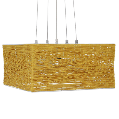 GLOBOSTAR® INCASS 01629 Vintage Κρεμαστό Φωτιστικό Οροφής με Ντουί 5 x E27 AC 220-240V IP20 - Μπεζ - Μ40 x Π40 x Υ22.5cm