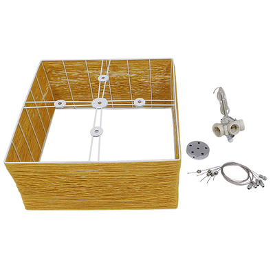 GLOBOSTAR® INCASS 01629 Vintage Κρεμαστό Φωτιστικό Οροφής με Ντουί 5 x E27 AC 220-240V IP20 - Μπεζ - Μ40 x Π40 x Υ22.5cm