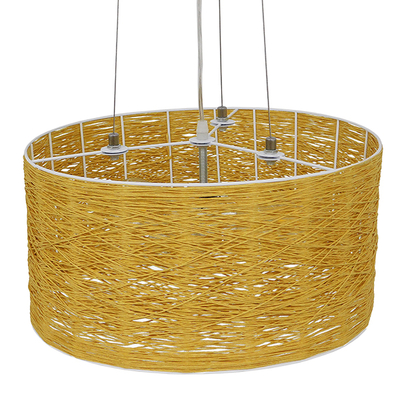 GLOBOSTAR® INCASS 01630 Vintage Κρεμαστό Φωτιστικό Οροφής με Ντουί 3 x E27 AC 220-240V IP20 - Μπεζ - Μ40 x Π40 x Υ22cm