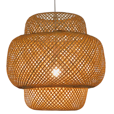 GLOBOSTAR® MALDIVES 01657 Boho Κρεμαστό Φωτιστικό Οροφής με Ντουί 1 x E27 AC 220-240V IP20 - Μπεζ - Μ56 x Π56 x Υ54cm