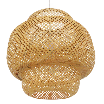 GLOBOSTAR® MALDIVES 01657 Boho Κρεμαστό Φωτιστικό Οροφής με Ντουί 1 x E27 AC 220-240V IP20 - Μπεζ - Μ56 x Π56 x Υ54cm