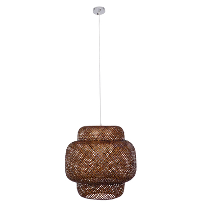 GLOBOSTAR® MALDIVES 01658 Boho Κρεμαστό Φωτιστικό Οροφής με Ντουί 1 x E27 AC 220-240V IP20 - Καφέ - Μ56 x Π56 x Υ54cm