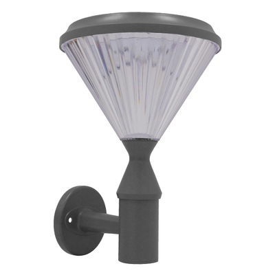 GLOBOSTAR® SOLARTIS 12125 Φωτιστικό Κολωνάκι Κήπου LED 10W 1000lm 180° με Ενσωματωμένο Φωτοβολταϊκό Panel 6V 5W & Επαναφορτιζόμενη Μπαταρία Li-ion 3.2V 6000mAh με Αισθητήρα Ημέρας-Νύχτας Αδιάβροχο IP65 Ψυχρό Λευκό 6000K - Γκρι Ανθρακί - Μ26 x Π26 x Υ37cm - 2 Χρόνια Εγγύηση