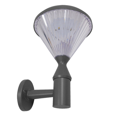 GLOBOSTAR® SOLARTIS 12125 Φωτιστικό Κολωνάκι Κήπου LED 10W 1000lm 180° με Ενσωματωμένο Φωτοβολταϊκό Panel 6V 5W & Επαναφορτιζόμενη Μπαταρία Li-ion 3.2V 6000mAh με Αισθητήρα Ημέρας-Νύχτας Αδιάβροχο IP65 Ψυχρό Λευκό 6000K - Γκρι Ανθρακί - Μ26 x Π26 x Υ37cm - 2 Χρόνια Εγγύηση