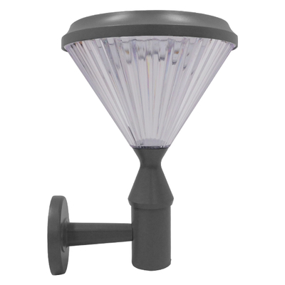 GLOBOSTAR® SOLARTIS 12125 Φωτιστικό Κολωνάκι Κήπου LED 10W 1000lm 180° με Ενσωματωμένο Φωτοβολταϊκό Panel 6V 5W & Επαναφορτιζόμενη Μπαταρία Li-ion 3.2V 6000mAh με Αισθητήρα Ημέρας-Νύχτας Αδιάβροχο IP65 Ψυχρό Λευκό 6000K - Γκρι Ανθρακί - Μ26 x Π26 x Υ37cm - 2 Χρόνια Εγγύηση