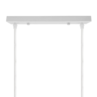 DIY Ροζέτα Φωτιστικού Λευκή Ορθογώνια 300x50mm με 2 Τρύπες GloboStar 90821