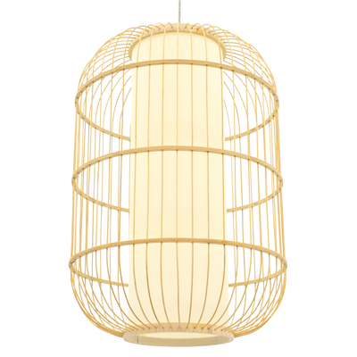 GLOBOSTAR® HIBISCUS 00891 Boho Κρεμαστό Φωτιστικό Οροφής με Ντουί 1 x E27 AC 220-240V IP20 - Μπεζ - Μ40 x Π40 x Υ60cm