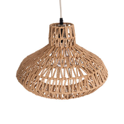 GLOBOSTAR® JENSON 00910 Boho Κρεμαστό Φωτιστικό Οροφής με Ντουί 1 x E27 AC 220-240V IP20 - Μπεζ - Μ38 x Π38 x Υ24cm
