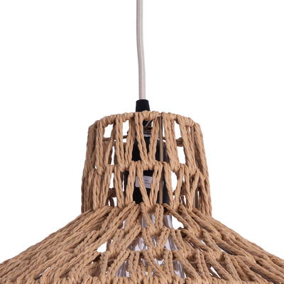 GLOBOSTAR® JENSON 00910 Boho Κρεμαστό Φωτιστικό Οροφής με Ντουί 1 x E27 AC 220-240V IP20 - Μπεζ - Μ38 x Π38 x Υ24cm