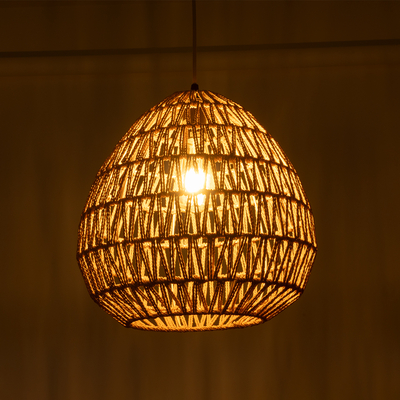 GLOBOSTAR® JJENSON 00911 Boho Κρεμαστό Φωτιστικό Οροφής με Ντουί 1 x E27 AC 220-240V IP20 - Μπεζ - Μ35 x Π35 x Υ35cm