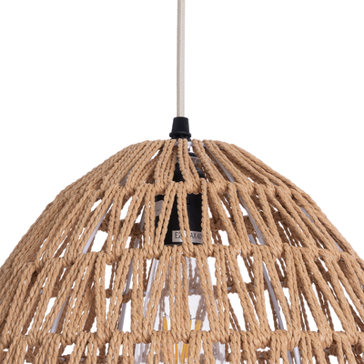GLOBOSTAR® JJENSON 00911 Boho Κρεμαστό Φωτιστικό Οροφής με Ντουί 1 x E27 AC 220-240V IP20 - Μπεζ - Μ35 x Π35 x Υ35cm