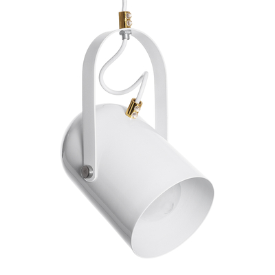 GLOBOSTAR® HAZEL 00924 Μοντέρνο Κρεμαστό Φωτιστικό Οροφής με Ντουί 1 x E27 AC 220-240V IP20 - Λευκό & Χρυσό - Μ12 x Π12 x Υ27cm