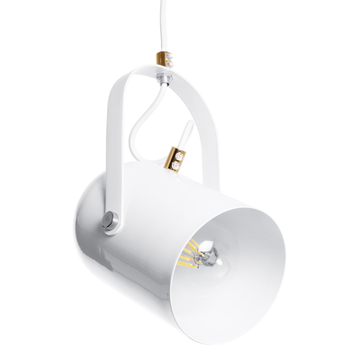 GLOBOSTAR® HAZEL 00924 Μοντέρνο Κρεμαστό Φωτιστικό Οροφής με Ντουί 1 x E27 AC 220-240V IP20 - Λευκό & Χρυσό - Μ12 x Π12 x Υ27cm