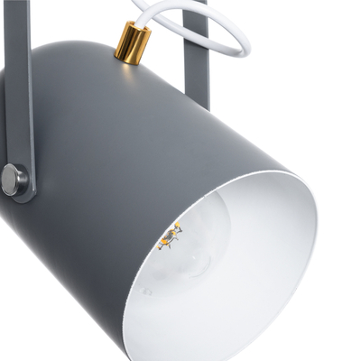 GLOBOSTAR® HAZEL 00925 Μοντέρνο Κρεμαστό Φωτιστικό Οροφής με Ντουί 1 x E27 AC 220-240V IP20 - Γκρι & Χρυσό - Μ12 x Π12 x Υ27cm