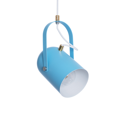 GLOBOSTAR® HAZEL 00927 Μοντέρνο Κρεμαστό Φωτιστικό Οροφής με Ντουί 1 x E27 AC 220-240V IP20 - Γαλάζιο & Χρυσό - Μ12 x Π12 x Υ27cm