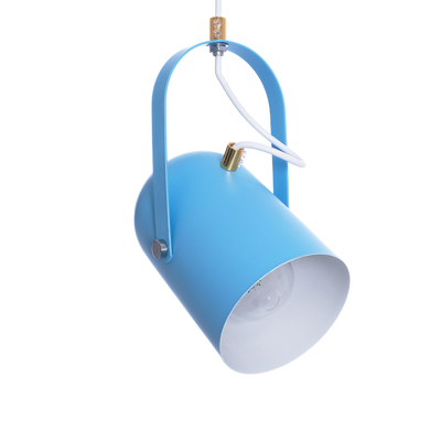 GLOBOSTAR® HAZEL 00927 Μοντέρνο Κρεμαστό Φωτιστικό Οροφής με Ντουί 1 x E27 AC 220-240V IP20 - Γαλάζιο & Χρυσό - Μ12 x Π12 x Υ27cm