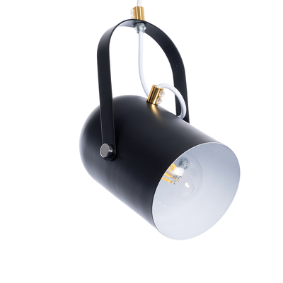 GLOBOSTAR® HAZEL 00930 Μοντέρνο Κρεμαστό Φωτιστικό Οροφής με Ντουί 1 x E27 AC 220-240V IP20 - Μαύρο & Χρυσό - Μ12 x Π12 x Υ27cm