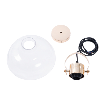 GLOBOSTAR® JAVER 00933 Vintage Κρεμαστό Φωτιστικό Οροφής με Ντουί 1 x E27 AC 220-240V IP20 - Διάφανο & Ροζ Χρυσό - Μ24.5 x Π24.5 x Υ25cm