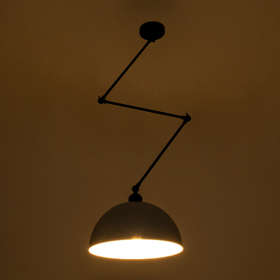 GLOBOSTAR® LOTUS 00937 Μοντέρνο Φωτιστικό Οροφής με Ντουί 1 x E27 AC 220-240V IP20 - Γκρι & Μαύρο - Μ30 x Π30 x Υ21cm