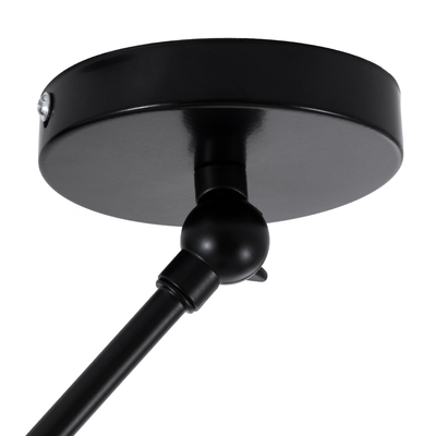 GLOBOSTAR® LOTUS 00937 Μοντέρνο Φωτιστικό Οροφής με Ντουί 1 x E27 AC 220-240V IP20 - Γκρι & Μαύρο - Μ30 x Π30 x Υ21cm