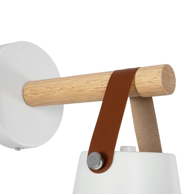 GLOBOSTAR® AMY 00946 Μοντέρνο Φωτιστικό Τοίχου - Απλίκα με Ντουί 1 x E27 AC 220-240V IP20 - Λευκό & Μπεζ - Μ13 x Π22 x Y25.5cm