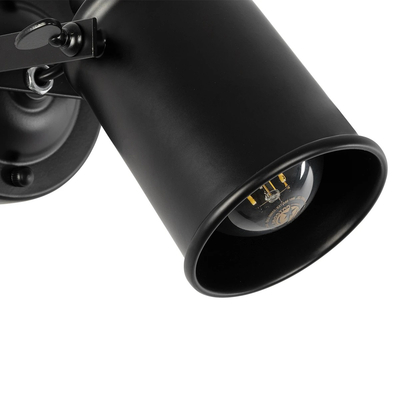 GLOBOSTAR® JAKE 00948 Μοντέρνο Φωτιστικό Τοίχου - Απλίκα με Ντουί 1 x E27 AC 220-240V IP20 - Μαύρο - Μ9 x Π22 x Y22cm