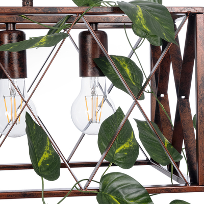 GLOBOSTAR® CLARITY 00963 Vintage Κρεμαστό Φωτιστικό Οροφής με Ντουί 6 x E27 AC 220-240V IP20 - Χάλκινο Εφέ Σκουριάς & Πράσινο - Μ78 x Π25 x Υ22cm