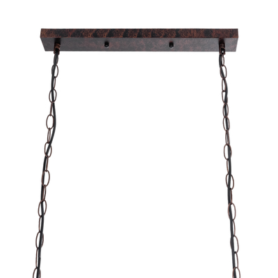 GLOBOSTAR® CLARITY 00963 Vintage Κρεμαστό Φωτιστικό Οροφής με Ντουί 6 x E27 AC 220-240V IP20 - Χάλκινο Εφέ Σκουριάς & Πράσινο - Μ78 x Π25 x Υ22cm