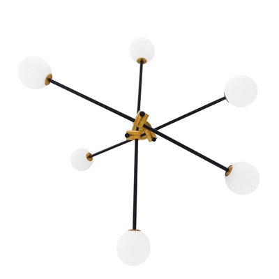 GLOBOSTAR® VELVET 00994 Μοντέρνο Κρεμαστό Φωτιστικό Οροφής με Ντουί 6 x G9 AC 220-240V IP20 - Πολύχρωμο - Μ80 x Π80 x Υ85cm