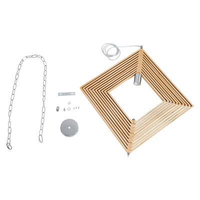 GLOBOSTAR® OCTAVE 01431 Μοντέρνο Κρεμαστό Φωτιστικό Οροφής με Ντουί 1 x E27 AC 220-240V IP20 - Μπεζ - Μ64 x Π64 x Y66cm