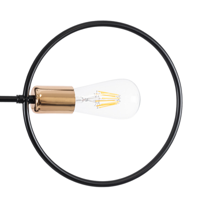 GLOBOSTAR® NEXUS 01446 Μοντέρνο Φωτιστικό Οροφής με Ντουί 6 x E27 AC 220-240V IP20 - Μαύρο & Χάλκινο - Μ105 x Π105 x Υ70cm