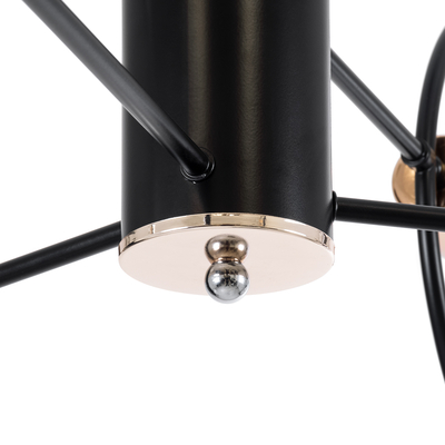 GLOBOSTAR® NEXUS 01446 Μοντέρνο Φωτιστικό Οροφής με Ντουί 6 x E27 AC 220-240V IP20 - Μαύρο & Χάλκινο - Μ105 x Π105 x Υ70cm