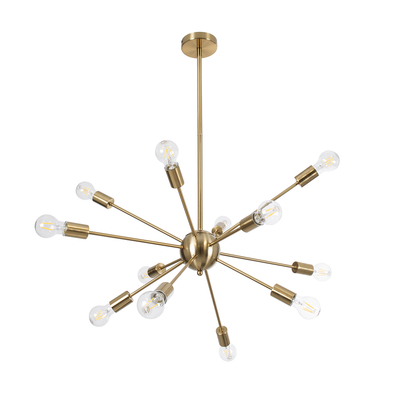 GLOBOSTAR® MILANO 01485 Μοντέρνο Φωτιστικό Οροφής με Ντουί 12 x E27 AC 220-240V IP20 - Χρυσό - Μ80 x Π80 x Υ80cm