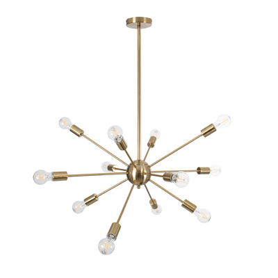 GLOBOSTAR® MILANO 01485 Μοντέρνο Φωτιστικό Οροφής με Ντουί 12 x E27 AC 220-240V IP20 - Χρυσό - Μ80 x Π80 x Υ80cm