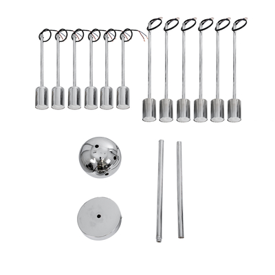 GLOBOSTAR® MILANO 01487 Μοντέρνο Φωτιστικό Οροφής με Ντουί 12 x E27 AC 220-240V IP20 - Ασημί - Μ80 x Π80 x Υ80cm