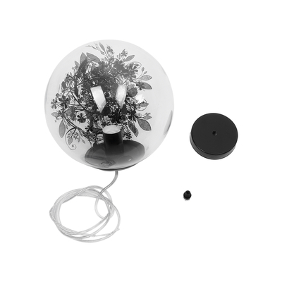 GLOBOSTAR® HARPER 01512 Μοντέρνο Κρεμαστό Φωτιστικό Οροφής με Ντουί 1 x E27 AC 220-240V IP20 - Διάφανο & Μαύρο - Μ25 x Π25 x Υ30cm