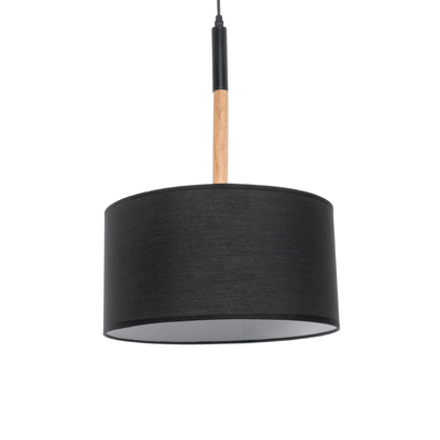 GLOBOSTAR® BRONX 01517 Μοντέρνο Κρεμαστό Φωτιστικό Οροφής με Ντουί 1 x E27 AC 220-240V IP20 - Μαύρο & Μπεζ - Μ35 x Π35 x Υ50cm