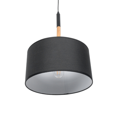 GLOBOSTAR® BRONX 01517 Μοντέρνο Κρεμαστό Φωτιστικό Οροφής με Ντουί 1 x E27 AC 220-240V IP20 - Μαύρο & Μπεζ - Μ35 x Π35 x Υ50cm