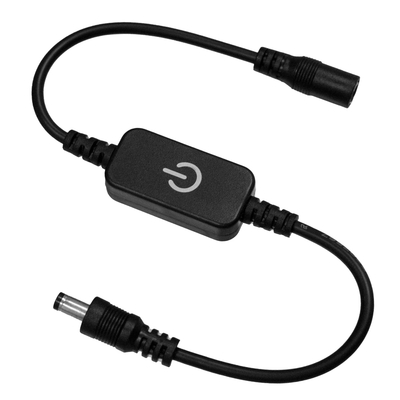 GLOBOSTAR® DIMMERANO 73304 Διακόπτης Αφής On/Off & Push Dimming με 1 x 5A 120W Κανάλι DC 12-24V 5A 120W Max IP20 - Μαύρο - Μ25 x Π2.3 x Υ1.1cm - 2 Χρόνια Εγγύηση