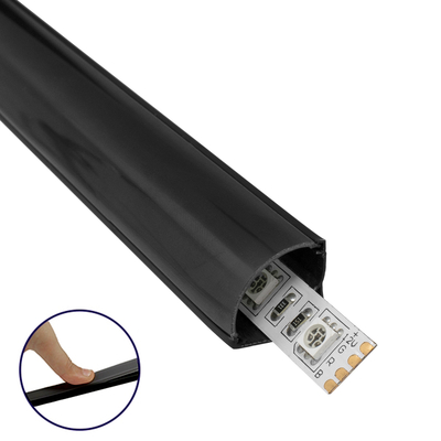 GLOBOSTAR® ALP-CORNER LINEO 70816-3M Επιφανειακό Γωνιακό Προφίλ Αλουμινίου με Μαύρο Φιμέ Πατητό Κάλυμμα για Ταινίες LED IP20 - Μαύρο - Μ300 x Π1.6 x Υ1.6cm - Πακέτο 5 Τεμαχίων