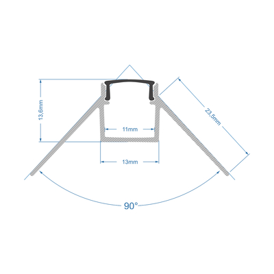 GloboStar® PLASTERBOARD-PROFILE 70822-3M Προφίλ Αλουμινίου - Βάση & Ψύκτρα Ταινίας LED με Μαύρο Φιμέ Κάλυμμα - Χωνευτή Γωνιακή Χρήση σε Εξωτερική Γωνία Γυψοσανίδας - Trimless - Πατητό Κάλυμμα - Ασημί - 3 Μέτρα - Πακέτο 5 Τεμαχίων - Μ300 x Π4.5 x Υ2cm