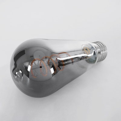 GLOBOSTAR® PEAR 99145 Λάμπα E27 ST64 LED 4W 280lm 360° AC 220-240V IP20 Θερμό Λευκό 2700K Dimmable - Soft S Spiral Filament Chip - Μαύρο Φιμέ - Μ6.4 x Π6.4 x Υ14cm - 3 Χρόνια Εγγύηση