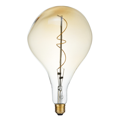 GLOBOSTAR® ROCK 99175 Λάμπα E27 R170 LED 4W 280lm 360° AC 220-240V IP20 Ultra Θερμό Λευκό 2200K Dimmable - Soft S Spiral Filament Chip - Μελί - Μ16.5 x Π16.5 x Υ28cm - 3 Χρόνια Εγγύηση