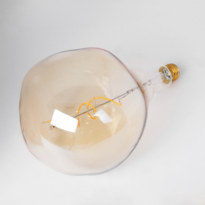 GLOBOSTAR® ROCK 99175 Λάμπα E27 R170 LED 4W 280lm 360° AC 220-240V IP20 Ultra Θερμό Λευκό 2200K Dimmable - Soft S Spiral Filament Chip - Μελί - Μ16.5 x Π16.5 x Υ28cm - 3 Χρόνια Εγγύηση